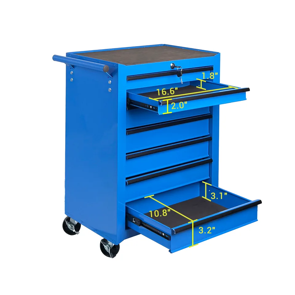 Rolling Metal Tool Chest With 7 Drawers, 20inch 7-Drawer Tool Chest Cabinet With Ball Bearing Drawer Slides, Steel Tool Storage Box view 3