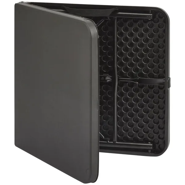 40in Plastic Adjustable Height Fold-in-Half Folding Table, Rich Black Shipment From Walmart view 2