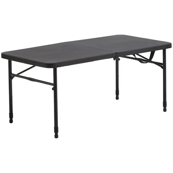 40in Plastic Adjustable Height Fold-in-Half Folding Table, Rich Black Shipment From Walmart