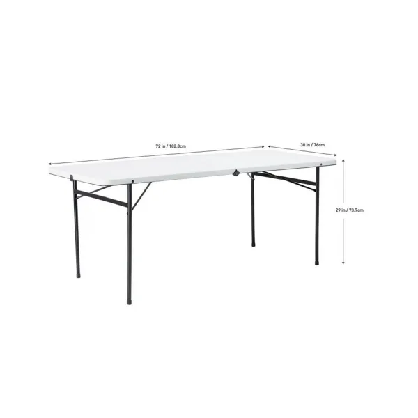 6 Foot Bi-Fold Plastic Folding Table, White Shipment From Walmart view 4
