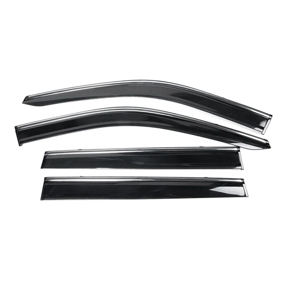 Ansicht 4 von Fits 17-23 J Eep Compass MP Polycarbonate W-Chrome Trim Window Visors Deflector