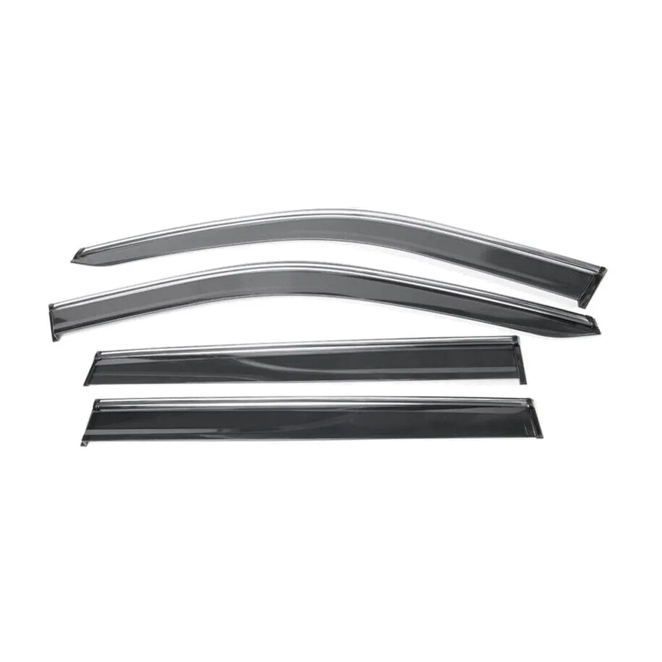 Ansicht 6 von Fits 17-23 J Eep Compass MP Polycarbonate W-Chrome Trim Window Visors Deflector