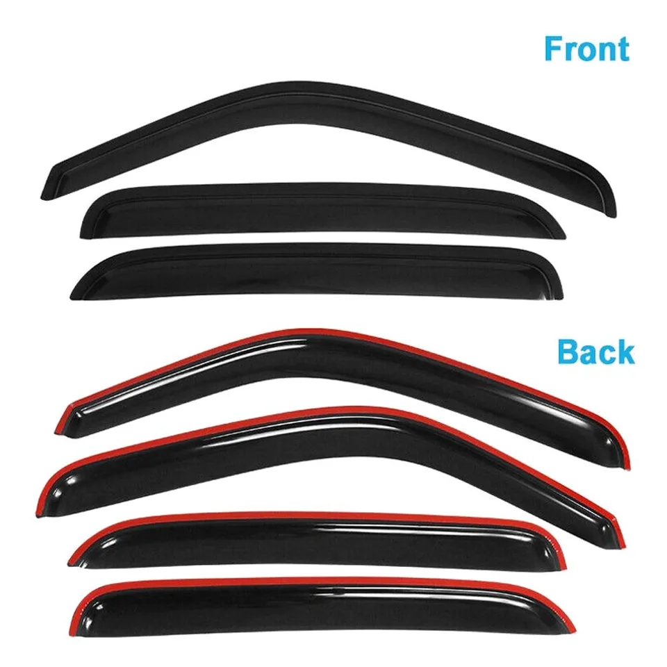 Ansicht 6 von Fit 01-06 Chevy Silverado GMC Sierra Crew Cab Smoke Tinted Acrylic Window Visors