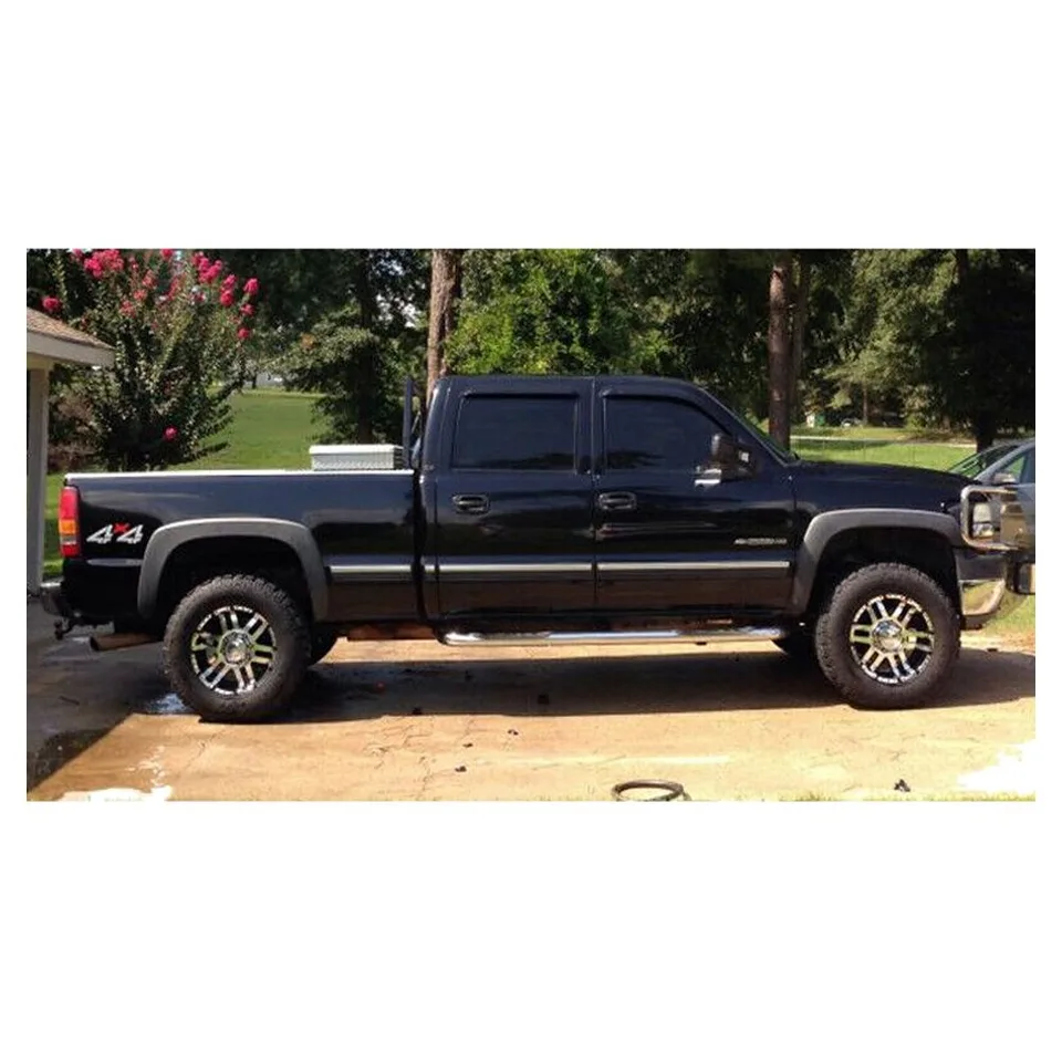 Ansicht 2 von Fit 01-06 Chevy Silverado GMC Sierra Crew Cab Smoke Tinted Acrylic Window Visors