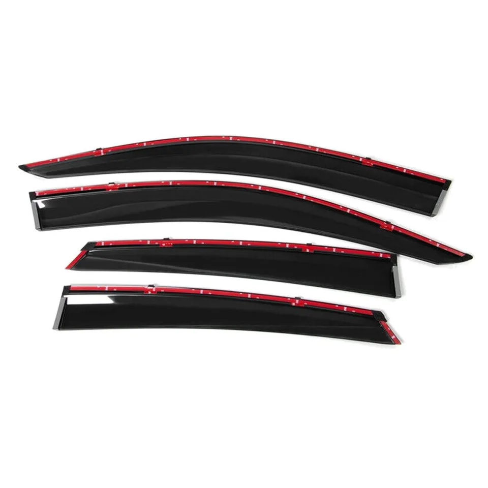 Ansicht 9 von Fits 16-21 H Onda Civic Sedan OE Style Window Visor Rain Guard W- Chrome Trim 4PC