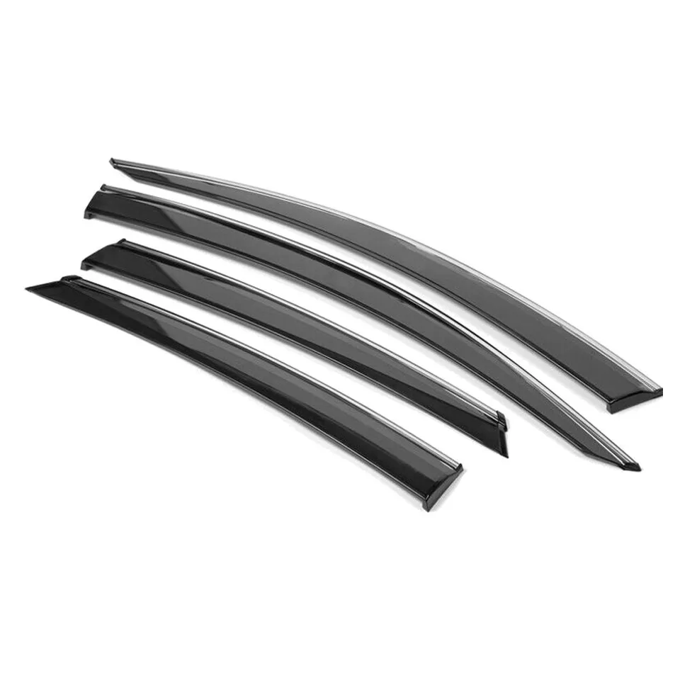 Ansicht 4 von Fits 16-21 H Onda Civic Sedan OE Style Window Visor Rain Guard W- Chrome Trim 4PC