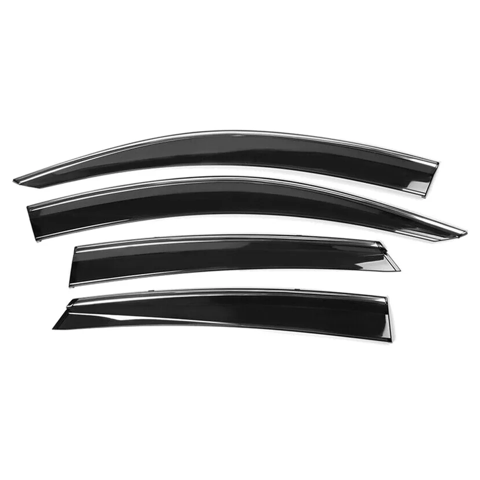 Ansicht 7 von Fits 16-21 H Onda Civic Sedan OE Style Window Visor Rain Guard W- Chrome Trim 4PC
