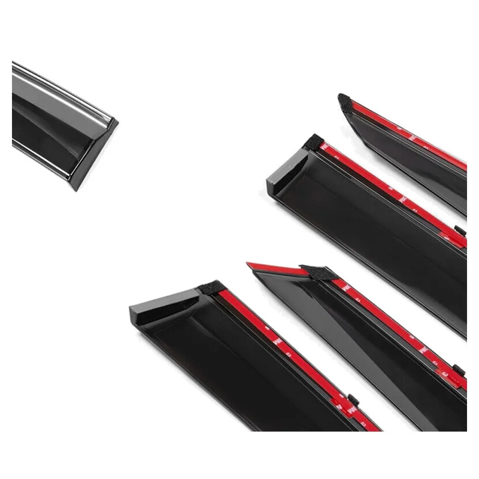 Ansicht 5 von Fits 16-21 H Onda Civic Sedan OE Style Window Visor Rain Guard W- Chrome Trim 4PC