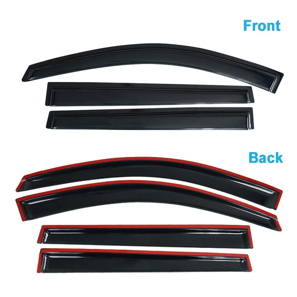 Ansicht 6 von Fits 14-23 J Eep Cherokee 4-Door Acrylic Smoke Window Visors Sun Rain Guard 4PCS