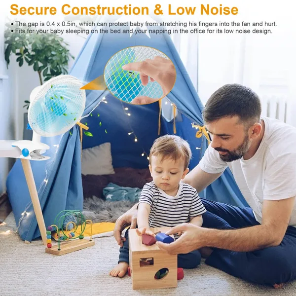 3-in-1 Clip On Fan, Quiet Small Desk Fan With 2 Speeds & Auto Oscillation, Clamp Fan For Office Bedroom Stroller, Safe For Baby view 2