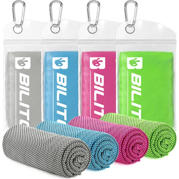 Superfiber Ice Towel Neck, Soft Breathable Cold Towel Cooling, Yoga, Sports, Golf, Gym, Camping, Running, Fitness, Exercise And More Activities, 4 Packs  No Shipments On Weekends
