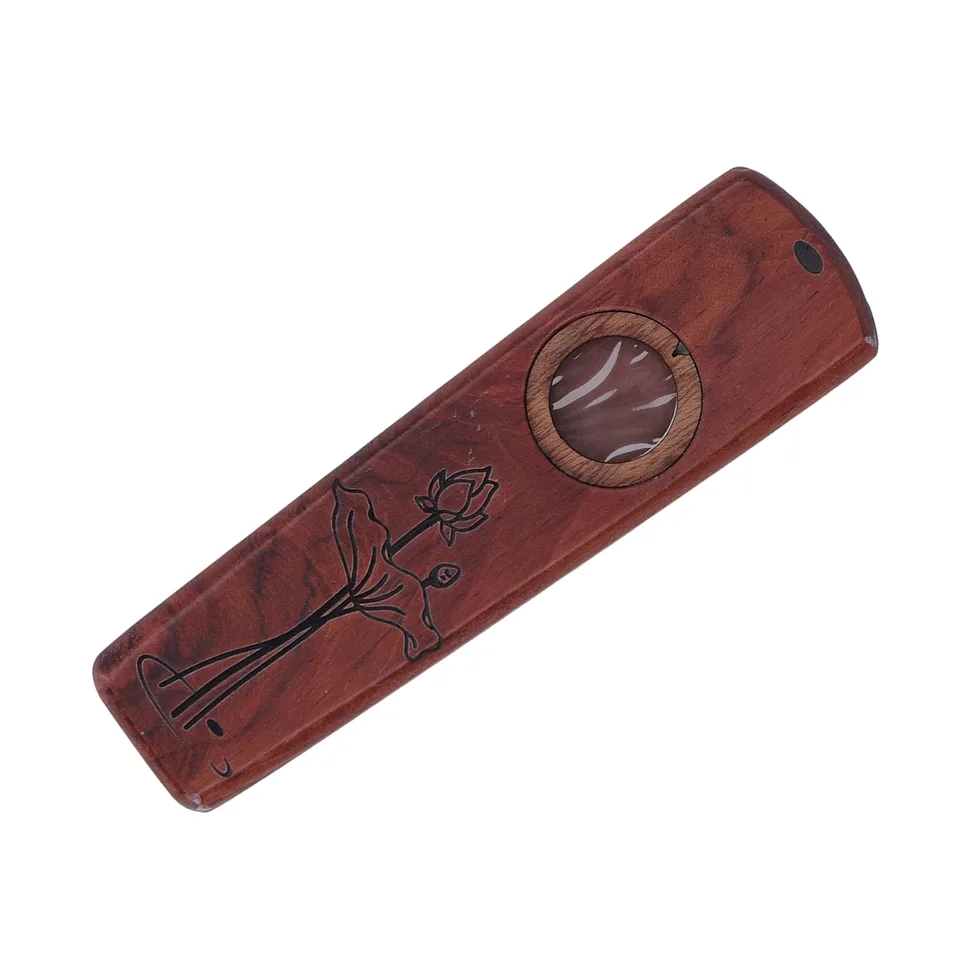 Wood Kazoo Flute Wooden Play Guitar Ukulele Accompaniment Harmonica Diaphragm Wind Instrument Rosewood view 3