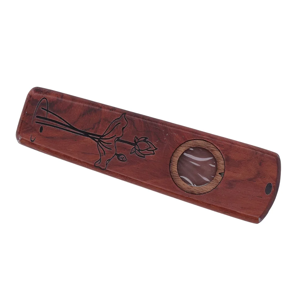 Wood Kazoo Flute Wooden Play Guitar Ukulele Accompaniment Harmonica Diaphragm Wind Instrument Rosewood view 2