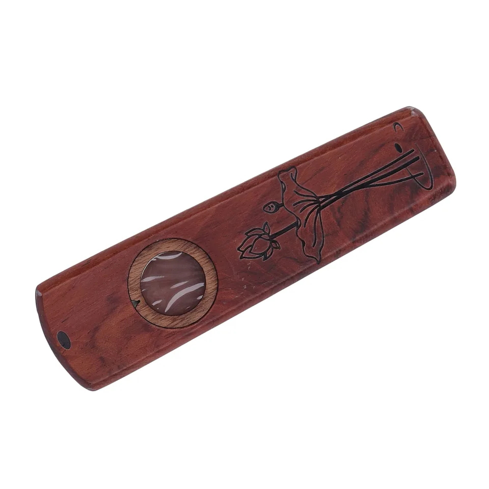 Wood Kazoo Flute Wooden Play Guitar Ukulele Accompaniment Harmonica Diaphragm Wind Instrument Rosewood view 5
