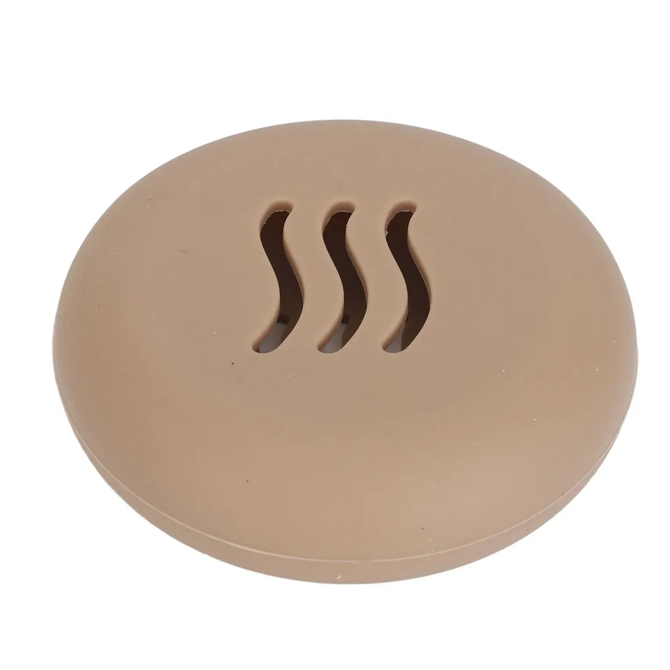 Silicone Powder Puff Holder Breathable Dust Prevention Portable Makeup Sponge Storage Case Brown view 3