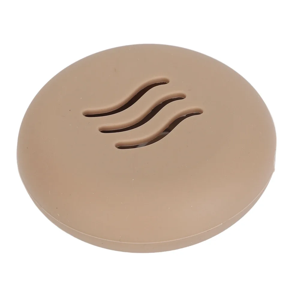 Silicone Powder Puff Holder Breathable Dust Prevention Portable Makeup Sponge Storage Case Brown view 4