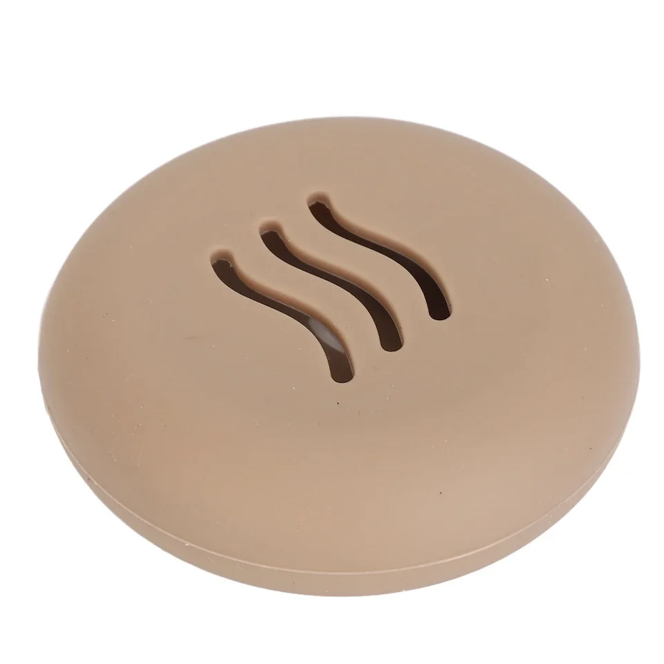 Silicone Powder Puff Holder Breathable Dust Prevention Portable Makeup Sponge Storage Case Brown view 1