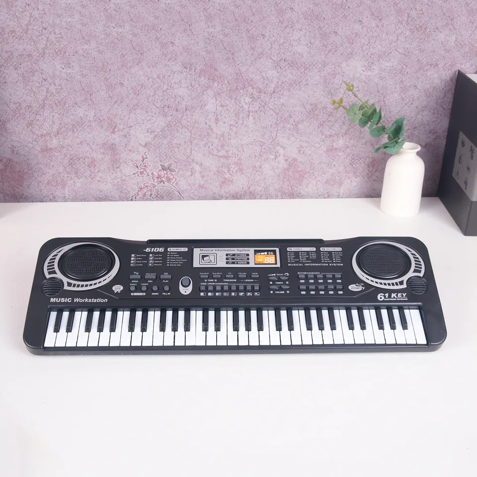61 Keys Black Digital Music Electronic Keyboard Electric Piano Kids Musical Instrument view 2