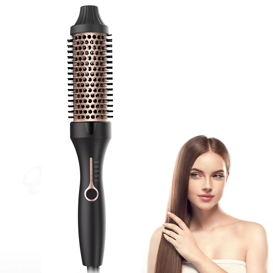Ansicht 2 von 3-in-1 Hot Air Comb, Thermal Brush, Curling Iron And Straightening Brush, 38mm Barrel, Dual PTC Fast Heating, 5 Temp Settings (120°C-200°C)