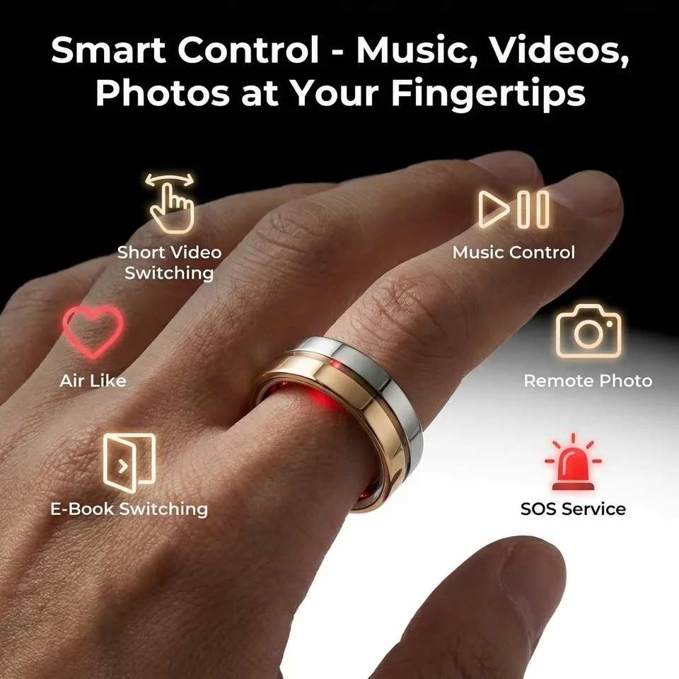 Smart Ring Health Tracker Fitness Ring Heart Rate Blood Oxygen Sleep Monitor Smart Ring For Men Women view 17