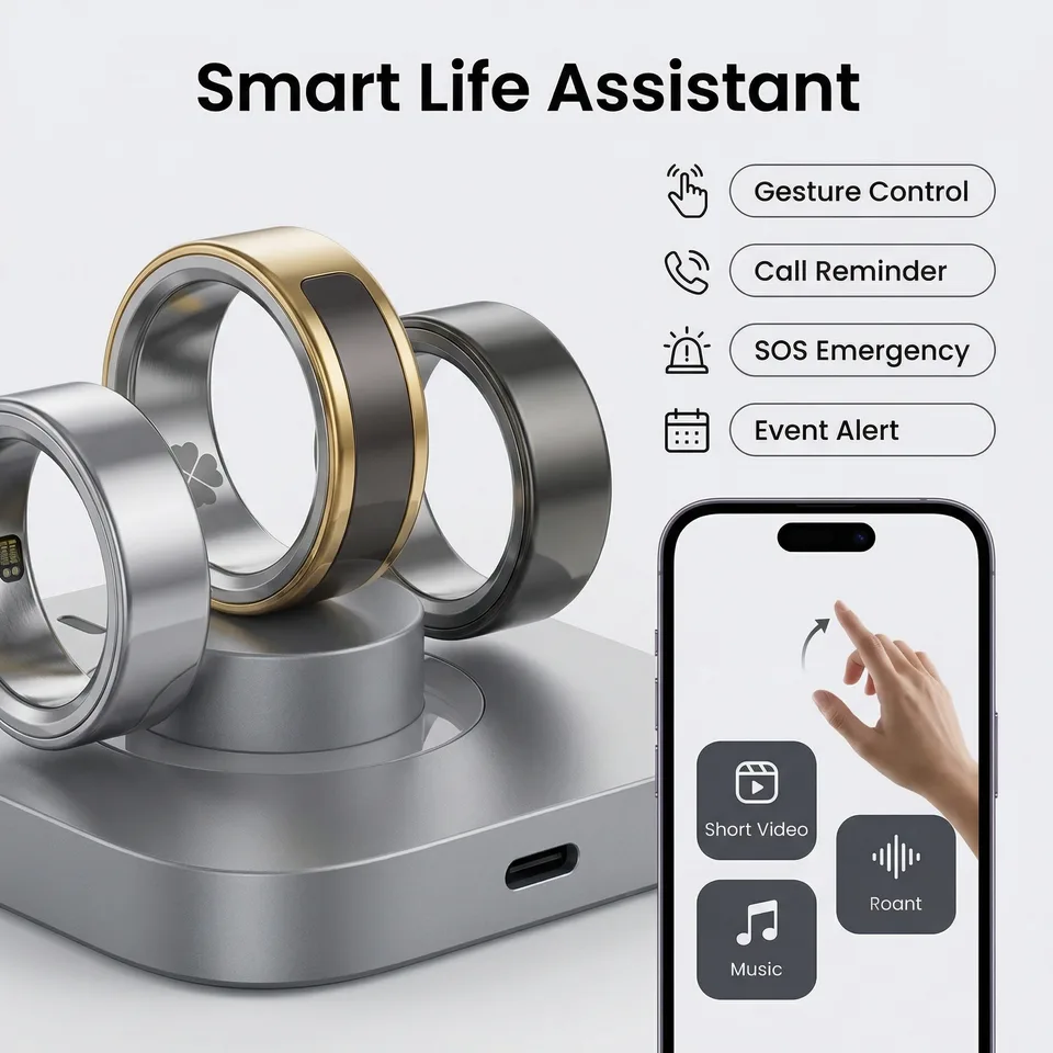 Smart Ring Health Tracker Fitness Ring Heart Rate Blood Oxygen Sleep Monitor Smart Ring For Men Women view 1