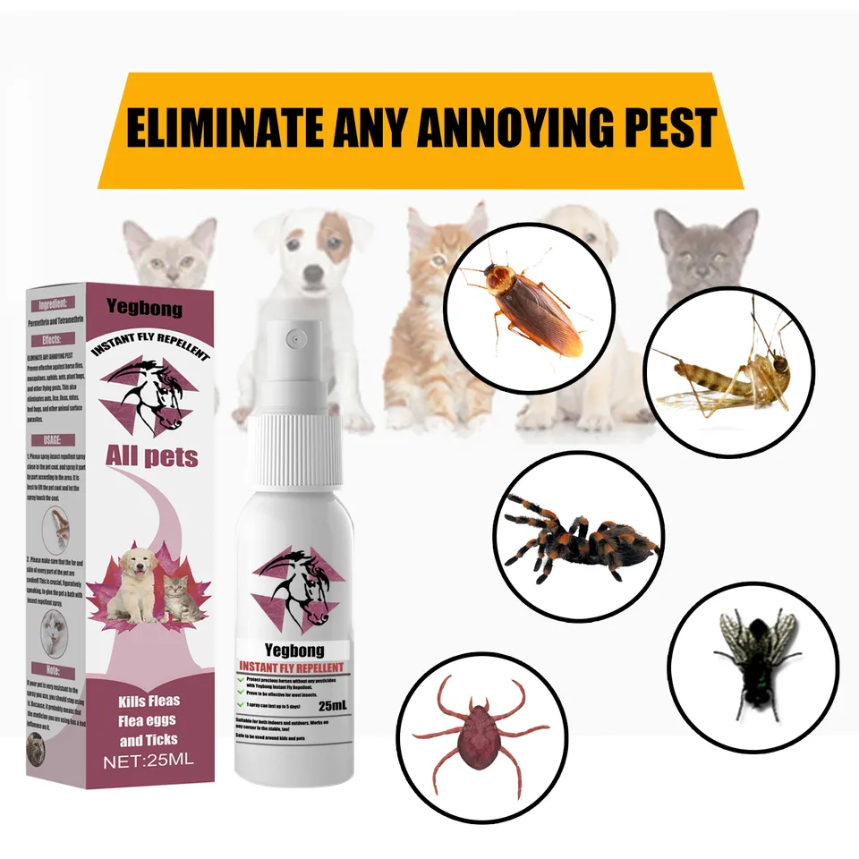 Pet Instant Fly & Pest Repellent Spray 25ml, Kills Fleas, Ticks, Flea Eggs, Safe For Dogs, Cats & Horses view 3
