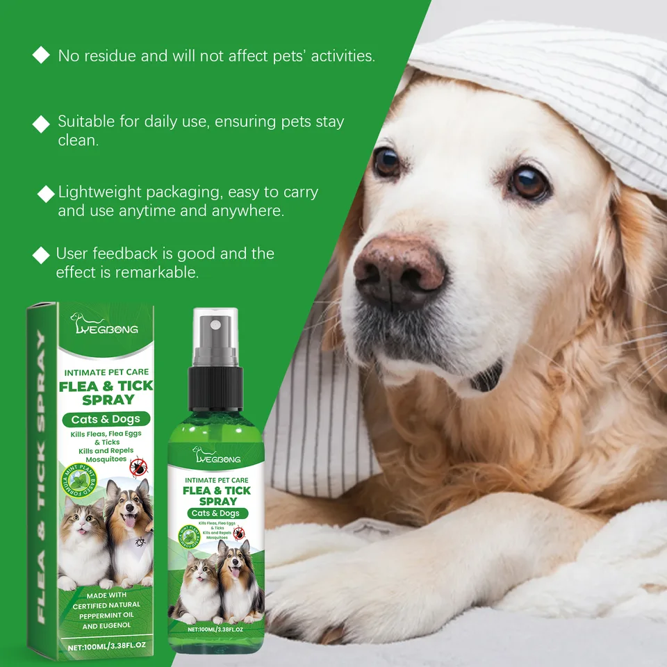 Natural Flea & Tick Spray For Dogs & Cats, Plant-Based Pest Repellent Kills Fleas, Ticks, Lice & Mites view 3