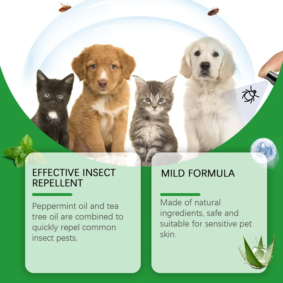 Natural Flea & Tick Spray For Dogs & Cats, Plant-Based Pest Repellent Kills Fleas, Ticks, Lice & Mites view 2