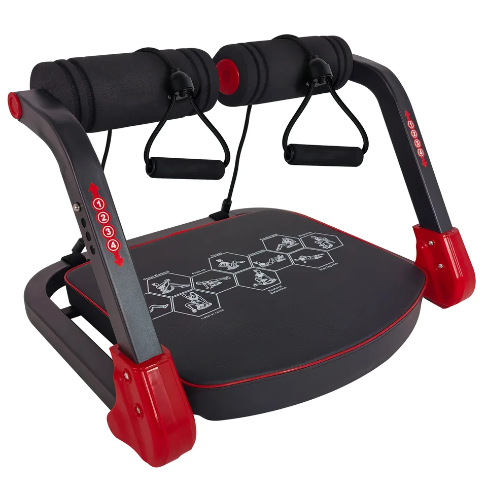 Ab Core Trainer Abdominal Machine For Home Gym With Resistance Bands Red view 4