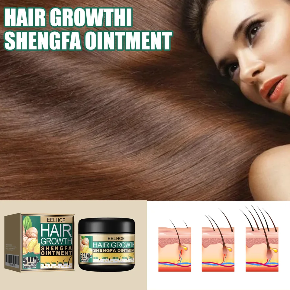 Ginger Hair Growth Ointment, Nourishing Scalp Care Cream For Thinning Hair, Anti Hair Loss Treatment With Ginger Root Extract view 4