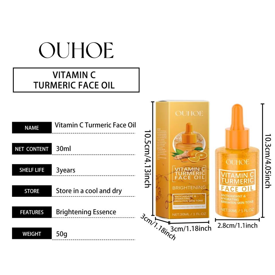 Vitamin C Turmeric Face Oil With Niacinamide & Rosemary Leaf Oil, Hydrating Brightening Facial Oil For Soothing Irritated Skin, Improve Skin view 3