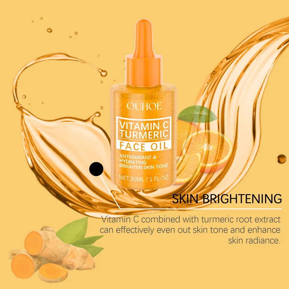 Vitamin C Turmeric Face Oil With Niacinamide & Rosemary Leaf Oil, Hydrating Brightening Facial Oil For Soothing Irritated Skin, Improve Skin view 2