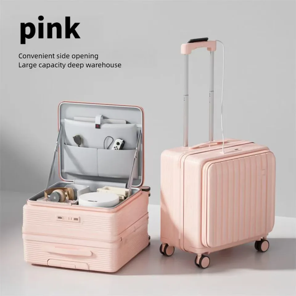 Only Supports Self Pickup Brand New 20 Inch Side Opening Small Luggage Compartment With Cup Holder, USB Port, Multifunctional Luggage view 12