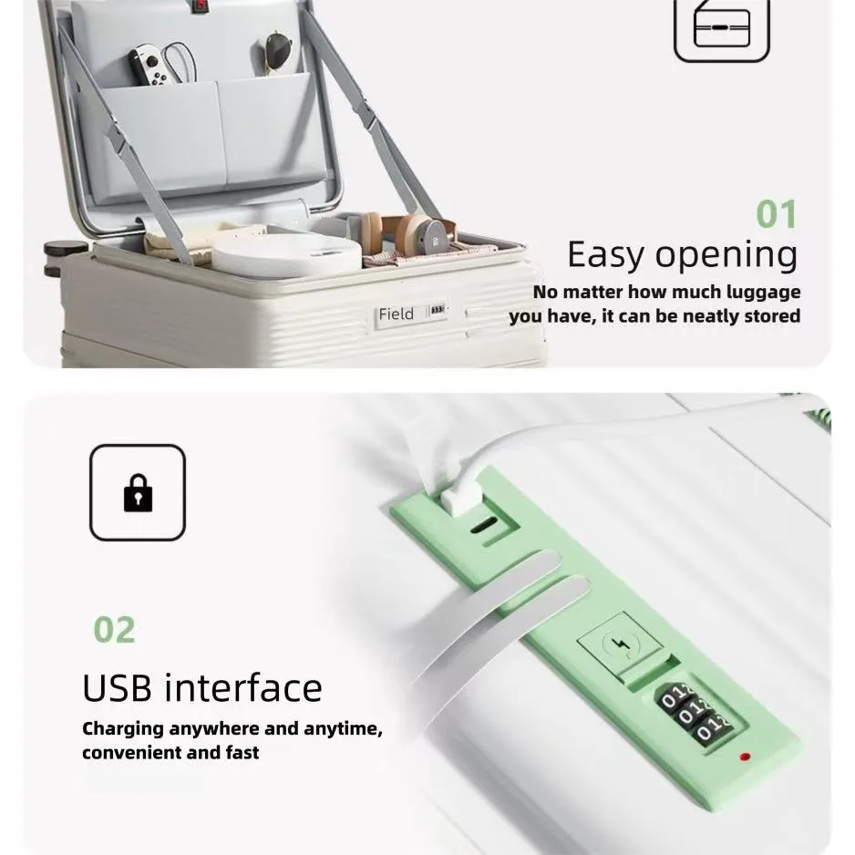 Only Supports Self Pickup Brand New 20 Inch Side Opening Small Luggage Compartment With Cup Holder, USB Port, Multifunctional Luggage view 7