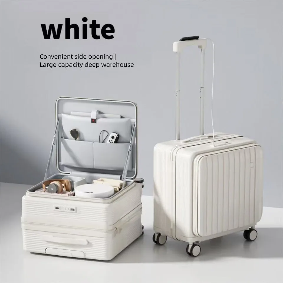 Only Supports Self Pickup Brand New 20 Inch Side Opening Small Luggage Compartment With Cup Holder, USB Port, Multifunctional Luggage view 11