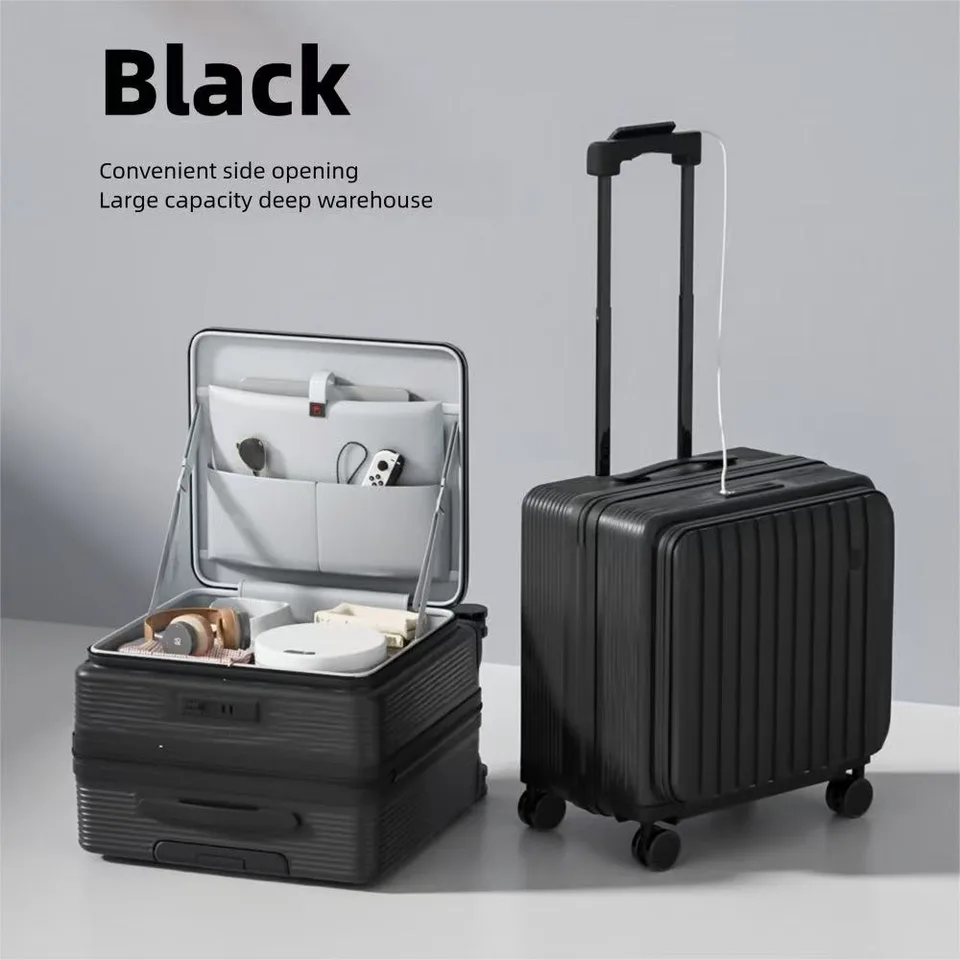 Only Supports Self Pickup Brand New 20 Inch Side Opening Small Luggage Compartment With Cup Holder, USB Port, Multifunctional Luggage view 4