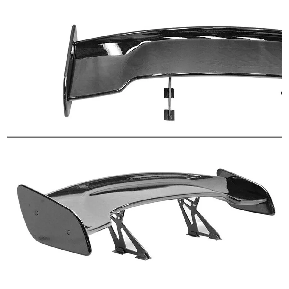 Fits H Onda Adjustable 57 Inch GT Wing Spoiler ABS Glossy Black Trunk Lip view 3