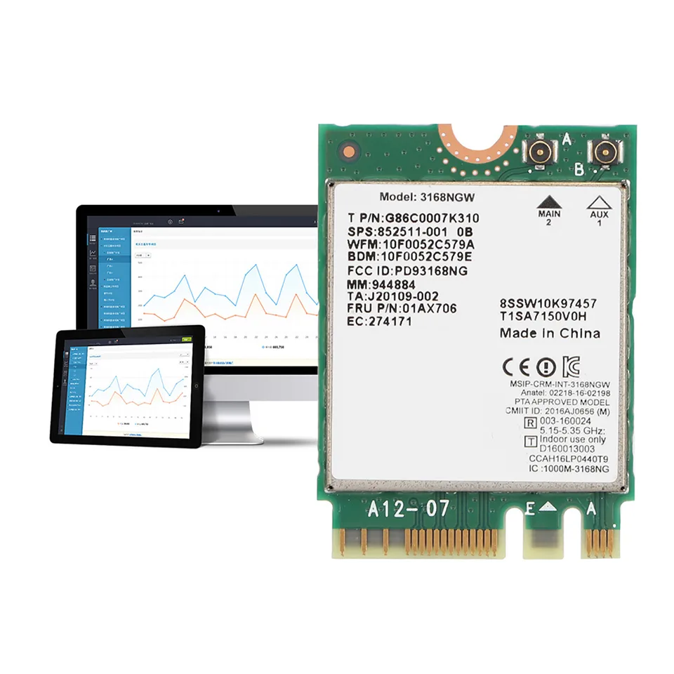 Internet 3168NGW Wireless-AC Dual Band Wifi Network Card With Bluetooth 4.2 view 4