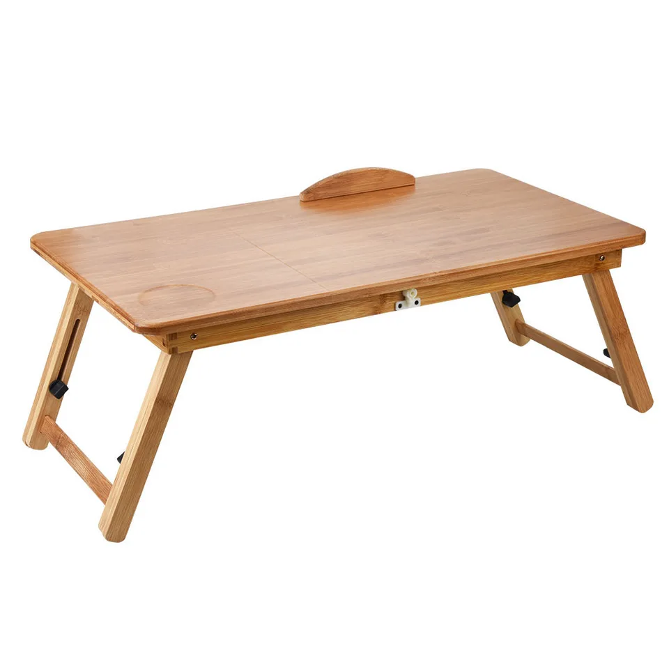 Portable Foldable Wooden Bamboo Laptop Table Sofa Bed Office Laptop Stand Adjustable 62*34 view 3