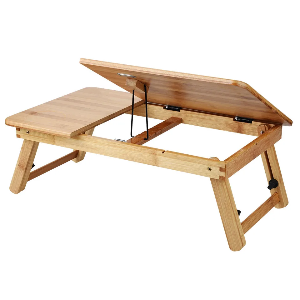 Portable Foldable Wooden Bamboo Compu Laptop Table Sofa Bed Office Laptop Stand Adjustable 50*30 view 5