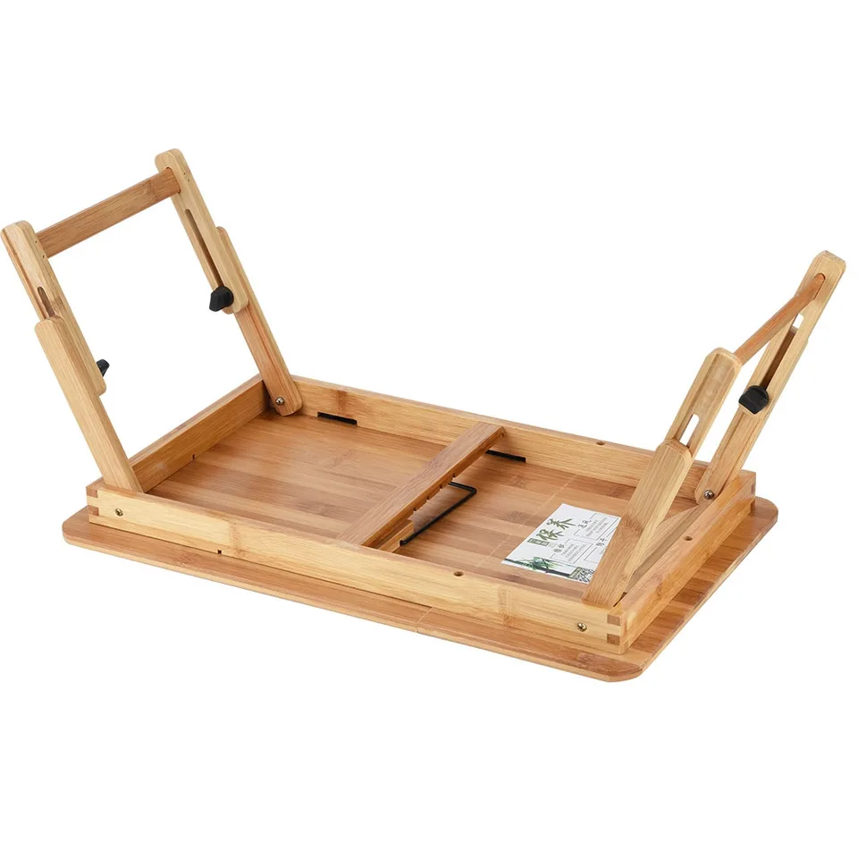 Portable Foldable Wooden Bamboo Compu Laptop Table Sofa Bed Office Laptop Stand Adjustable 50*30 view 1