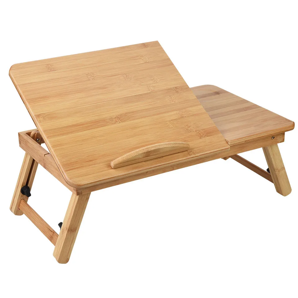Portable Foldable Wooden Bamboo Compu Laptop Table Sofa Bed Office Laptop Stand Adjustable 50*30 view 2