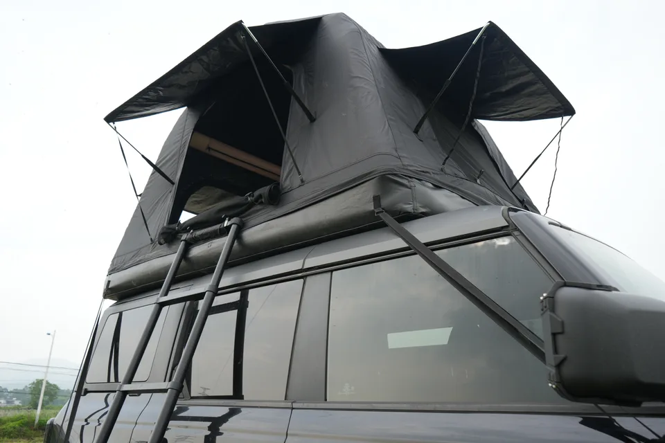 Roof top tent and roof rack use Portable Folding Aluminium Telescopic Ladder Non-Slip Extension Telescoping Ladder with Hooks view 5