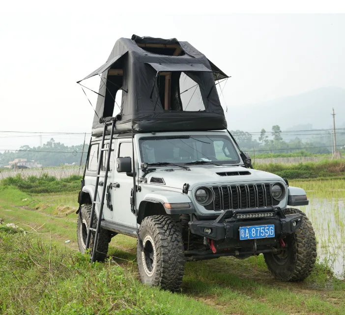 Roof top tent and roof rack use Portable Folding Aluminium Telescopic Ladder Non-Slip Extension Telescoping Ladder with Hooks view 6