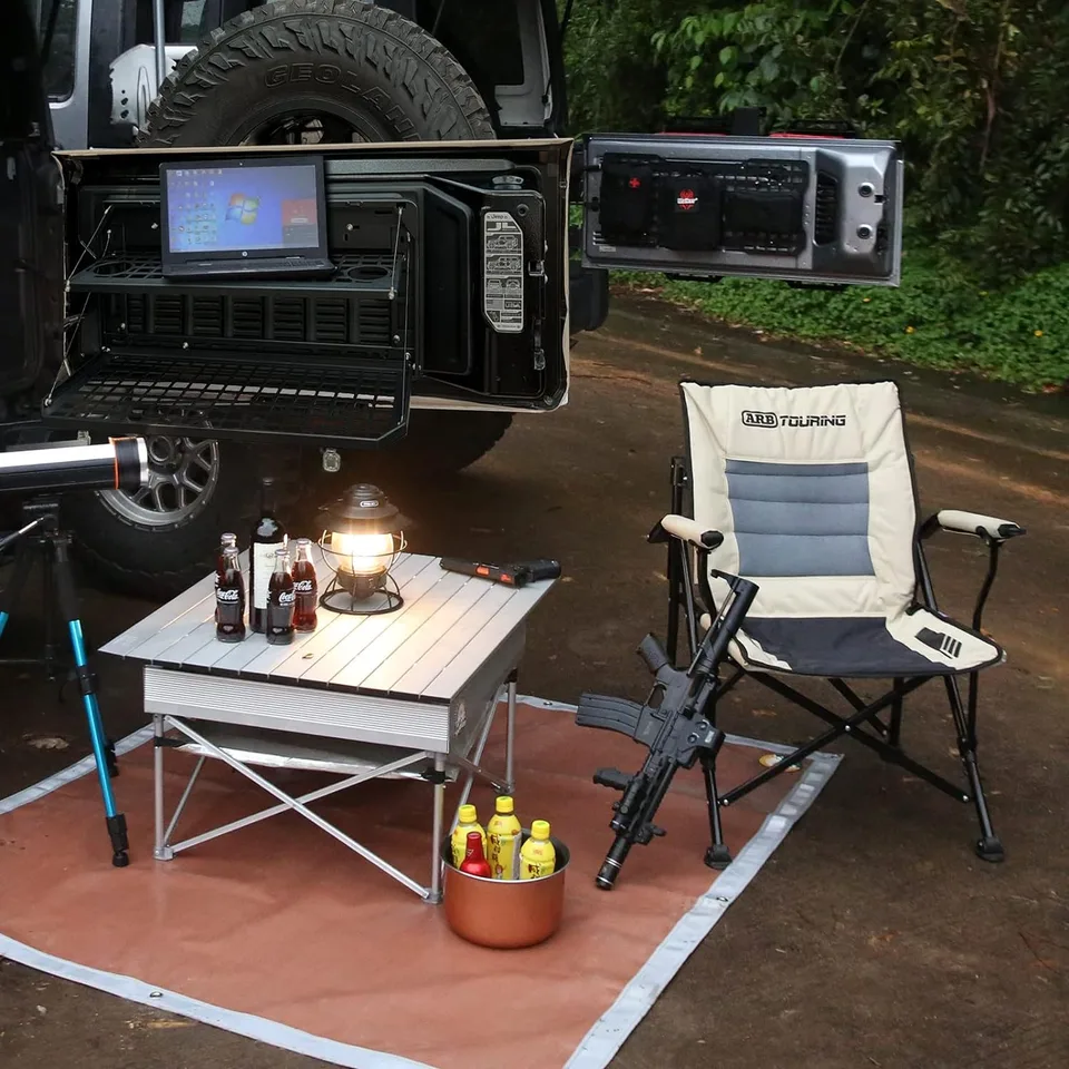 2-Tier Tailgate Table Rear Foldable Storage Cargo Rack Outdoor Camping Desk for 2007-2026 Jeep Wrangler JK&JL 4 Door (Not Fit JK Models with view 17