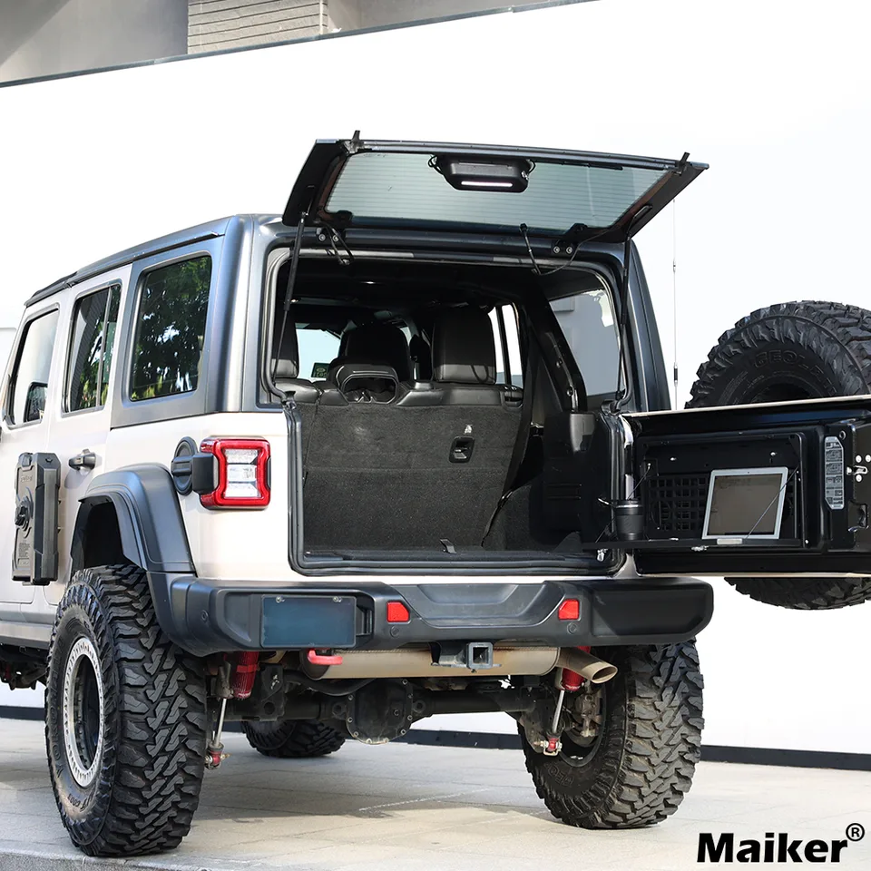 2-Tier Tailgate Table Rear Foldable Storage Cargo Rack Outdoor Camping Desk for 2007-2026 Jeep Wrangler JK&JL 4 Door (Not Fit JK Models with view 12