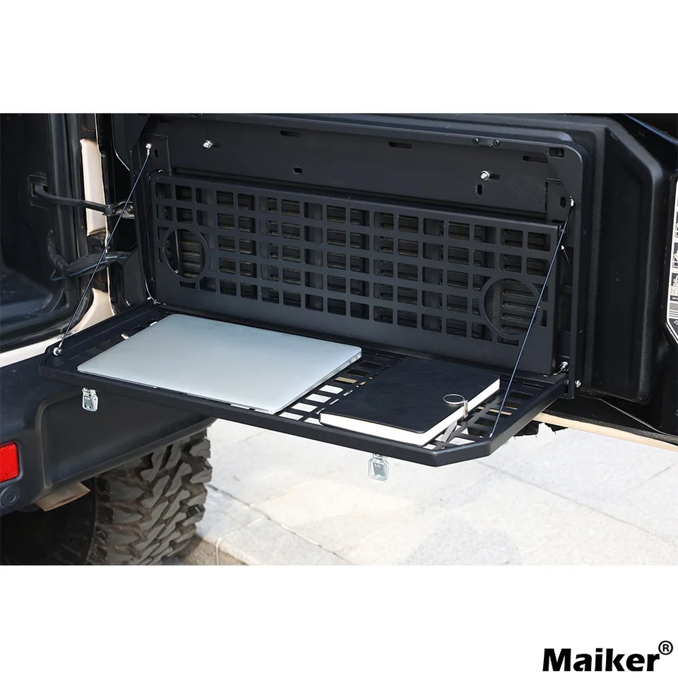 2-Tier Tailgate Table Rear Foldable Storage Cargo Rack Outdoor Camping Desk for 2007-2026 Jeep Wrangler JK&JL 4 Door (Not Fit JK Models with view 18