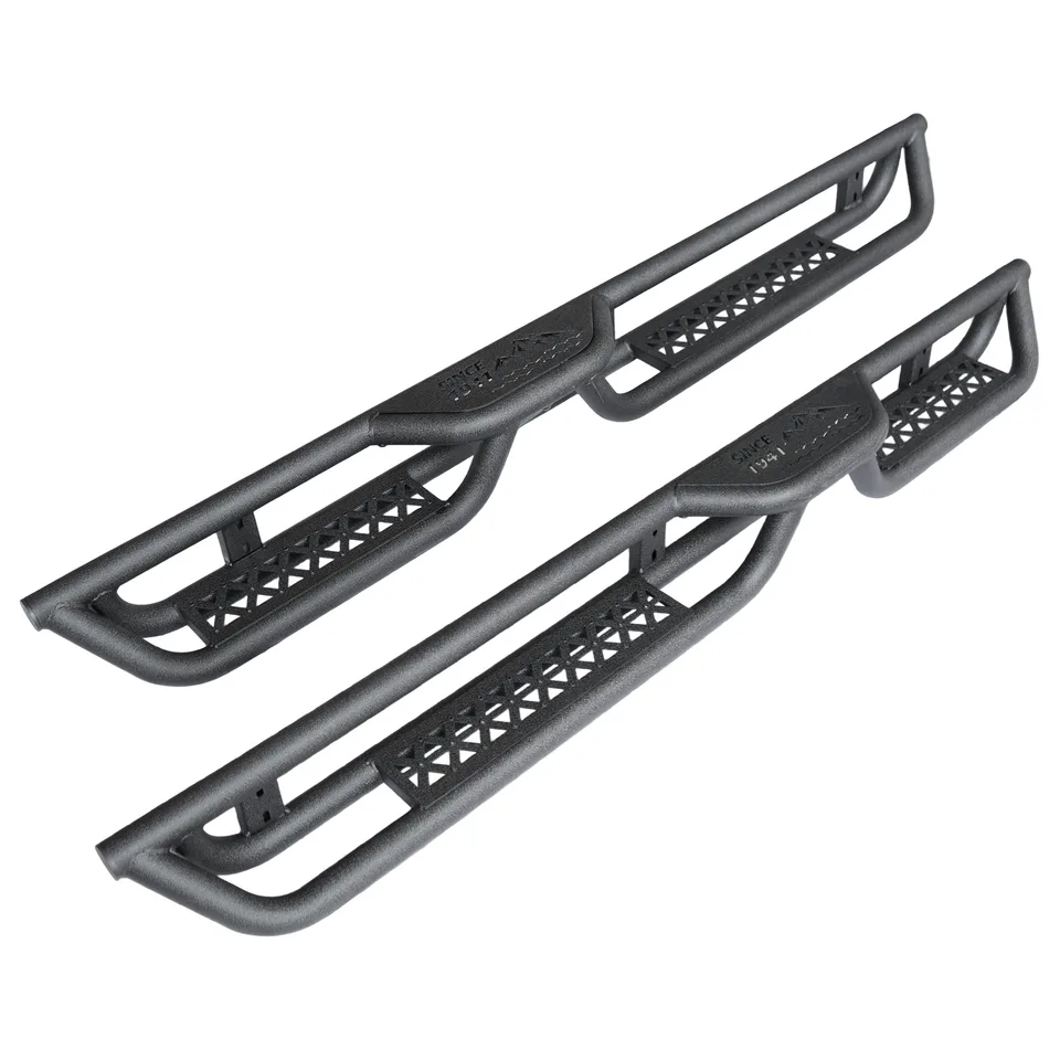 Coated Black Carbon 6-Inch 2-Stairs Side Step Rails Step Bars Steel Nerf Bars Running Boards Compatible with Jeep Wrangler JL 4 Doors view 7