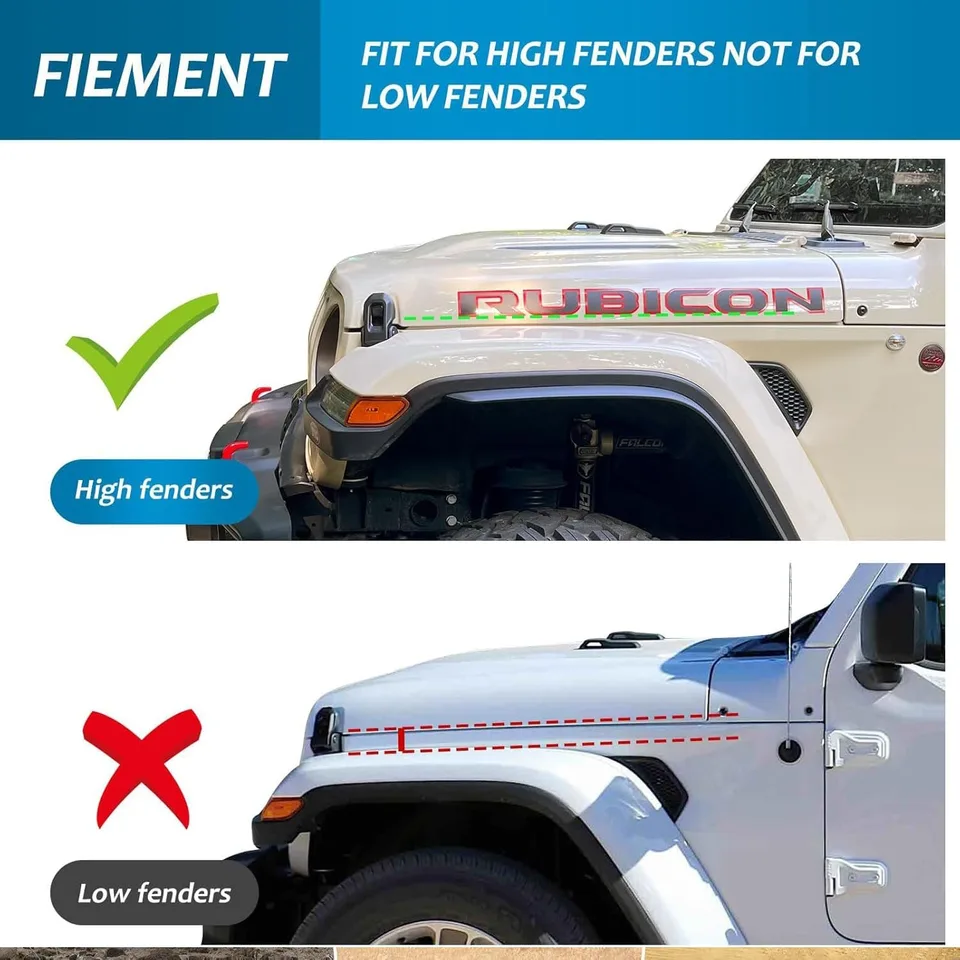 Fenders Front & Rear Fenders Compatible with 2018-2026 Jeep Wrangler JL and JLU Unlimited Rubicon, Off-Road Wheel Fender Liner Set 4 view 4