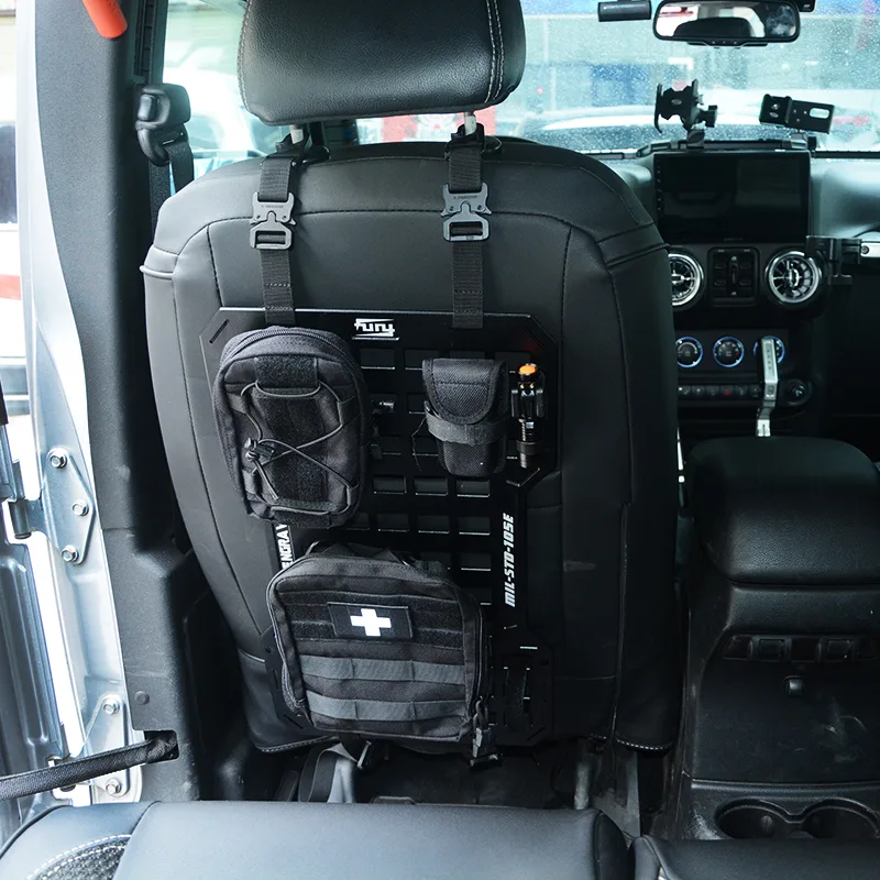 17515 Rigid Molle Panels For Vehicles Truck Mount Rack Panel Tactical Seat Back Organizer with 2 Organizer Storage Bag, 1 Multi-tool Pliers view 7